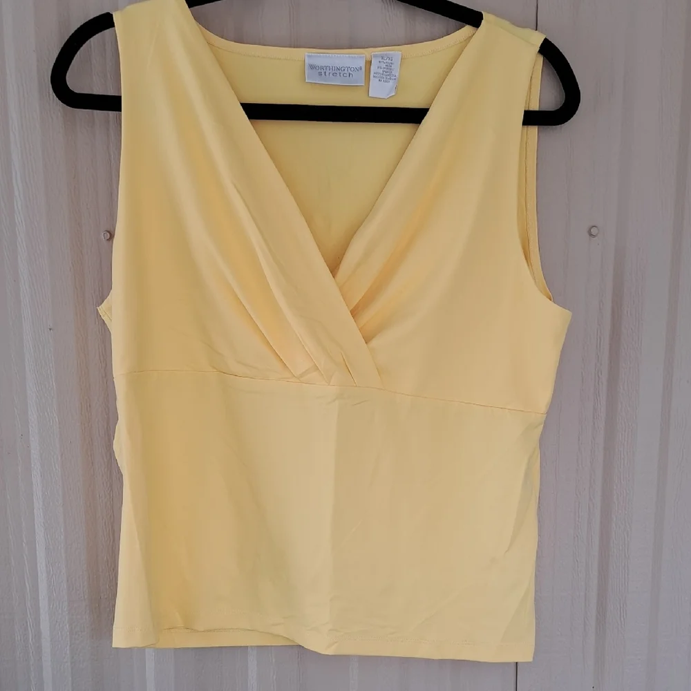 Worthington Stretch Vibrant V-Neck Tank Tops - Red, Yellow, Green - Picture 9 of 12